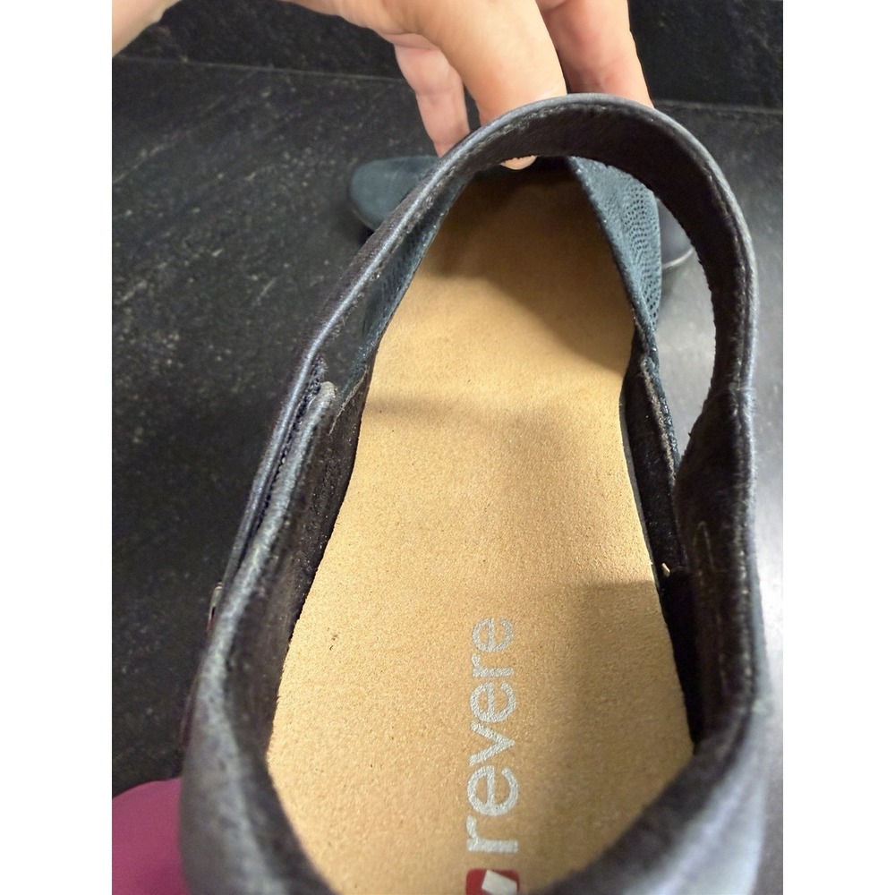 Revere Osaka Mary Jane Shoes Womens 10 (EUR 41) Navy Lizard Leather Comfort - Picture 6 of 9
